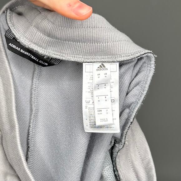 Adidas Sweatpants Grey Cotton Joggers Black Logo - Picture 4 of 4